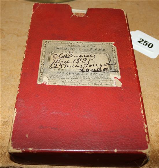 James Wyld Geographer to Her Majesty, folding linen-backed map 25 Miles Around London, June 1881, in slipcase